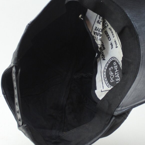 Harley Davidson Center Logo Black Leather Ball Cap Hat - Picture 9 of 12